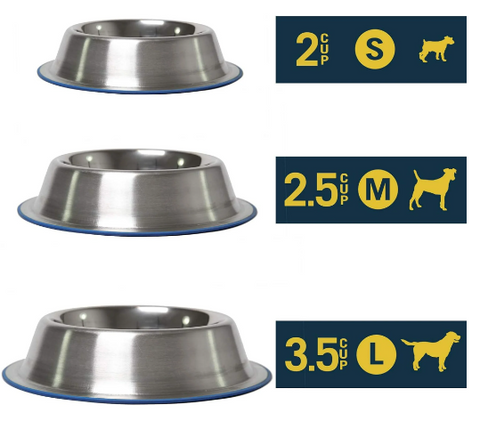 OurPets Premium Stainless Steel Non-Tip Dog Bowl Medium