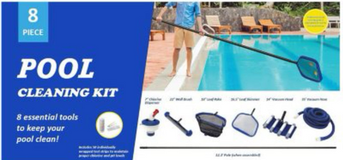 8-Piece Pool Cleaning Kit - Essential All-Season Tools