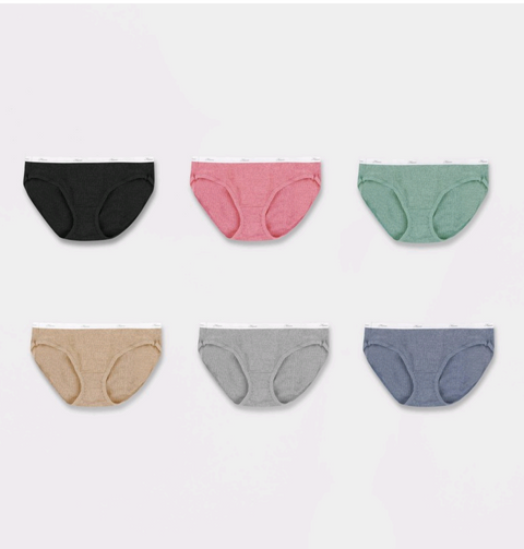 Hanes Women's 6pk Cotton Ribbed Heather Hipster Underwear - Colors May Vary