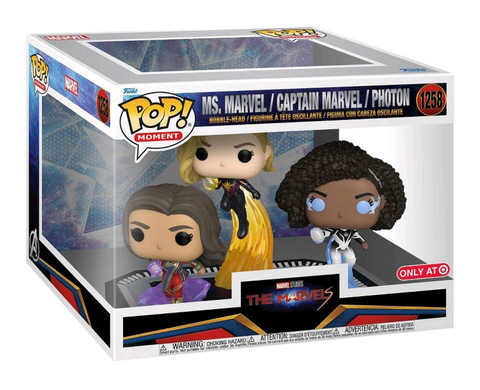 Funko POP! Moment: The Marvels - Ms. Marvel/ Captain Marvel/Photon Figure Set - 3pk (Target Exclusive)