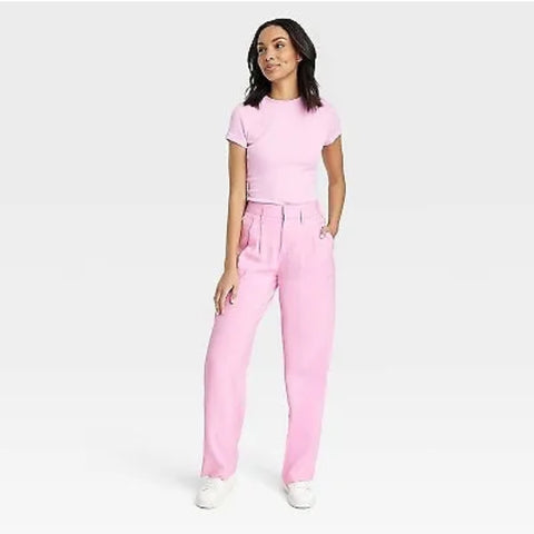 Women's High-Rise Straight Trousers - A New Day