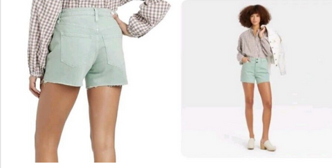 Women's High-Rise Vintage MIDI Jean Shorts - Universal Thread Mint Green Size 10