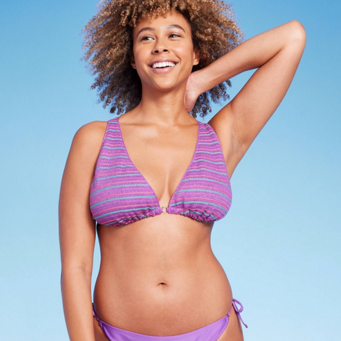 Women's Crochet Triangle Bikini Top - Shade & Shore™ Purple