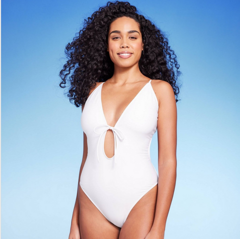 Women's Tie-Front Plunge One Piece Swimsuit - Shade & Shore