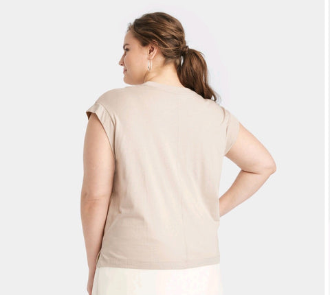 Women's Extended Shoulder T-Shirt - A New Day" Tan XXL