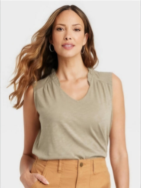 Women's Knit Tank Top - Knox Rose - Olive Green XL