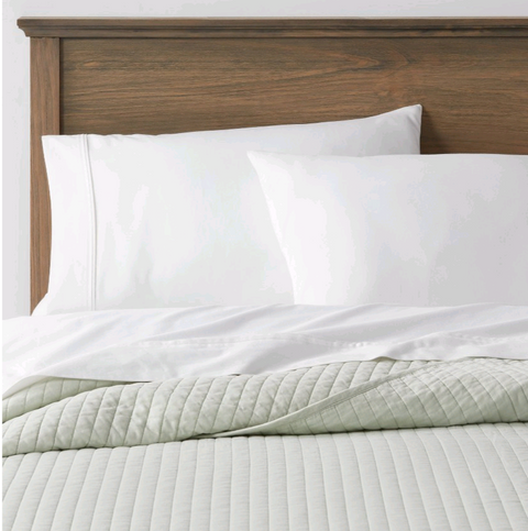 King Washed Cotton Sateen Quilt Sage - Threshold