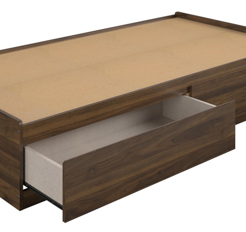 Ameriwood Home Twin Platform Bed with Drawers, Walnut