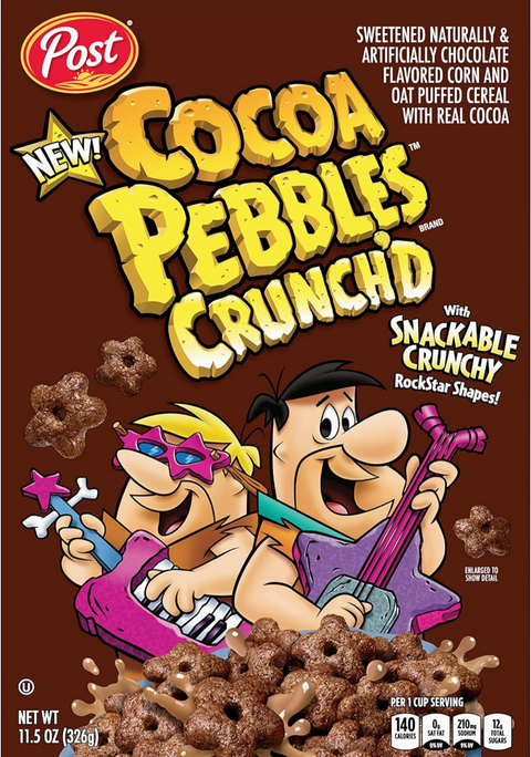 RCI Food-Post Cocoa PEBBLES Crunch'D Cereal, 11.5 OZ Box