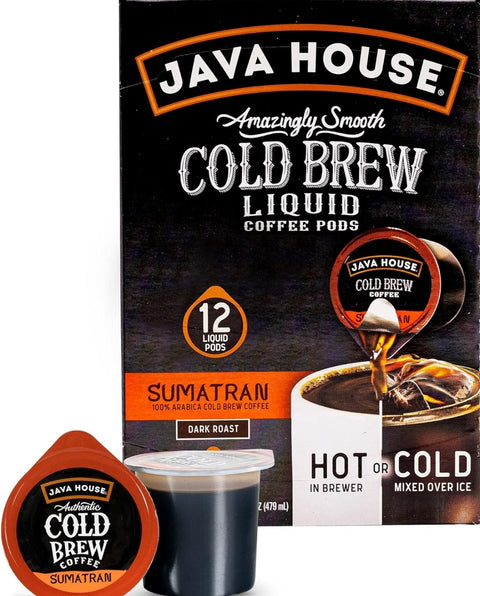 RCI - Amazon - Grorcey JAVA HOUSE Cold Brew Coffee, Dark Roast Coffee Concentrate Liquid Pods