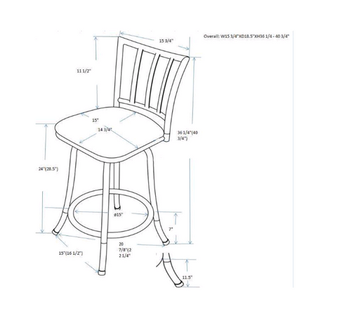 Target Furniture-Robinson Adjustable Counter Height Barstool Dark Bronze - Holli Furniture
