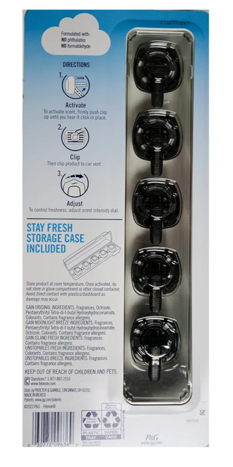 Med City-Febreze Variety Air Fresheners, 5 Car Vent