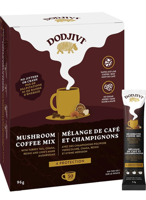 RCI Amazon Grocery - Dodjivi Mushroom Coffee - Lion's Mane, Chaga, Reishi, Turkey Tail, 100% Arabica Coffee