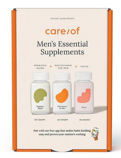 Care/of Men's Essential Supplements: Multivitamin 60 ct., Probiotic 30 ct., and Focus 30 ct. Capsules