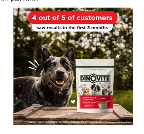 Dinovite Probiotics for Dogs – Promotes Healthy Skin & Coat with Omega 3 for Dogs