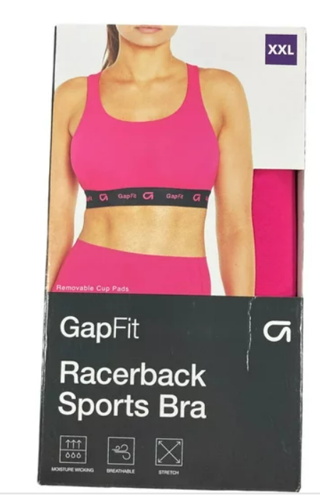 GAP Fit Women's 4 Way Stretch Moisture Wicking Racerback Sports Bra - Fuchsia Purple