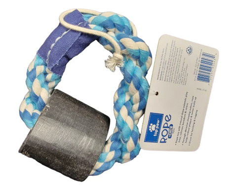 Top Paw Circular woven Rope +Chew Toy with Natural Horn