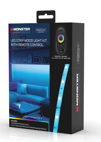 Monster Illuminessence Lighting Small LED Strip /LED lighting with amazing multi-color Mood Light Kit