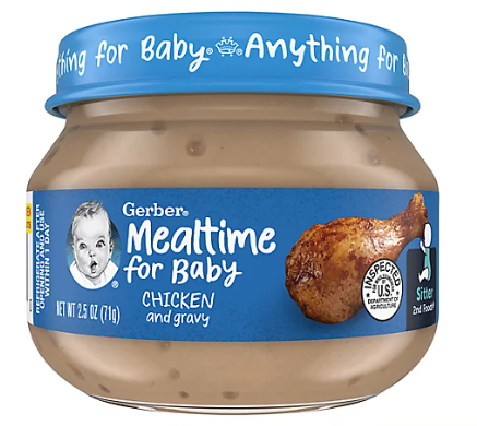 RCI Food - Gerber Foods Chicken & Gravy Mealtime Jar for Baby - 2.5 Oz