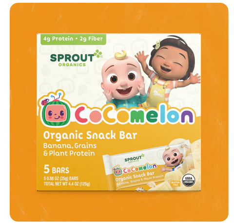 RCI Food - Sprout Organics Cocomelon Organic Snack Bar Banana/Grain/Plant Protein - 5ct.