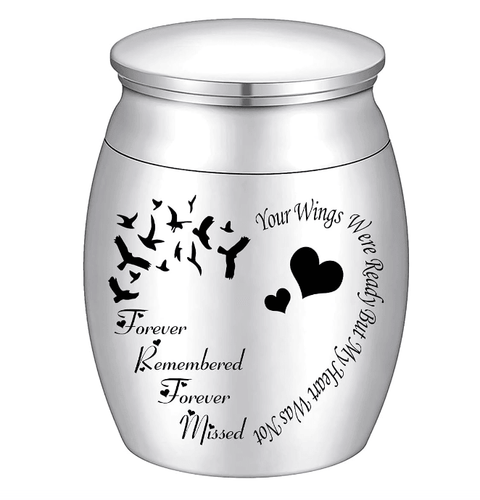 1.57 Inches Small Keepsake Urn for Human Ashes Stainless Steel Mini Urn Heart Small Ash Urn Tiny Ashes Holder Decorative Funeral Urn - Black Hills Blue Spruce Mercantile
