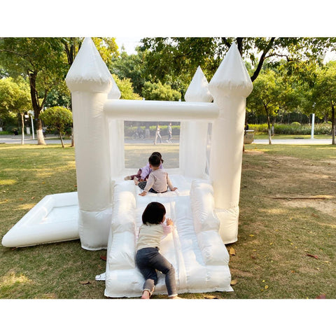100% PVC Jumping Inflatable White Bounce House Castle