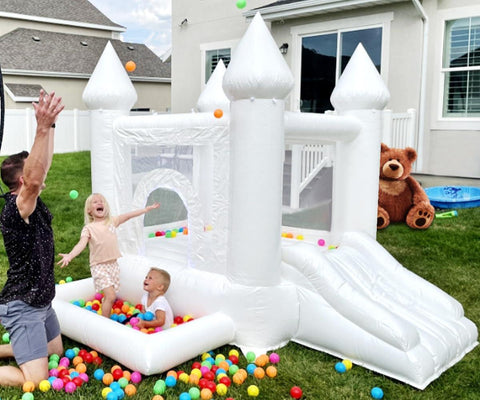 100% PVC Jumping Inflatable White Bounce House Castle