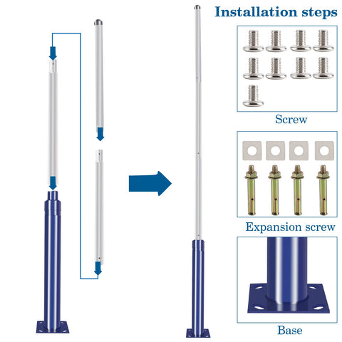 nartine Street Light Pole 13.3ft/10ft Tall, Street Lamp Posts for Outdoor Lights