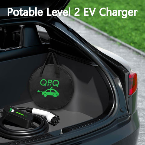 QPQ Level 1 Level 2 EV Charger, 16Amp 110v-240V Portable Electric Car Charger 25FT