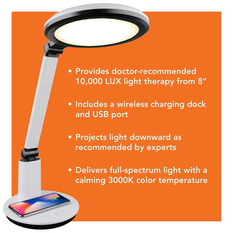 Theralite Halo Light Therapy Lamp Sunlight Lamp - UV Free 10,000 LUX Sun Lamp Therapy Light - Boost Your Spirits and Energy with A Mood Light, Works For Sunlight Deprivation and Boosting Energy