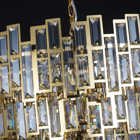 ANTILISHA Luxury Large Foyer Chandelier Modern Crystal Round Chandelier Pendant Hanging Light
