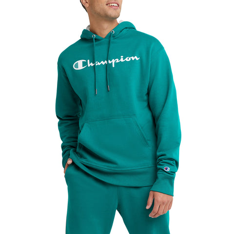 Champion Men's Powerblend Fleece Hoodie, Script