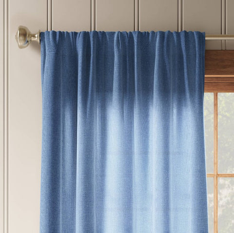 54"x84" Light Filtering Solid Farrah Window Curtain Panel Blue Denim - Threshold™