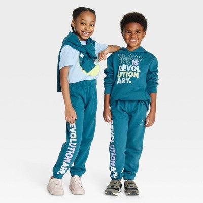 Black History Month Kids' Black Men Smile Joggers - Blue