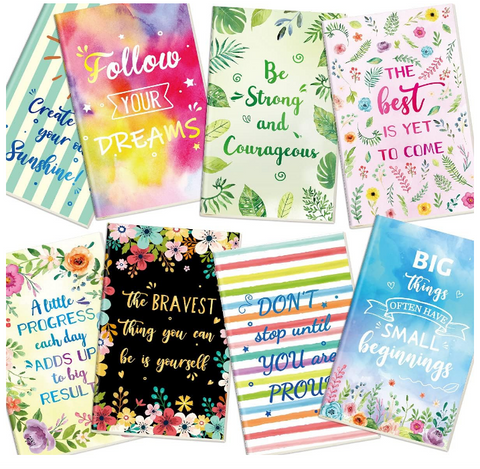 FANCY LAND Motivational Lined Journal Inspirational Notebooks Cute Floral Notepads 8 Designs