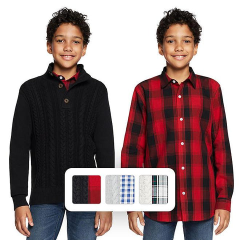 Gap Kids Boys Sweater and Woven Shirt Set - Black Hills Blue Spruce Mercantile