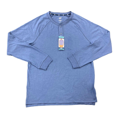 GAP Men's Long Sleeve Relaxed Fit Henley T-Shirt (Blue Indigo, S) - Black Hills Blue Spruce Mercantile