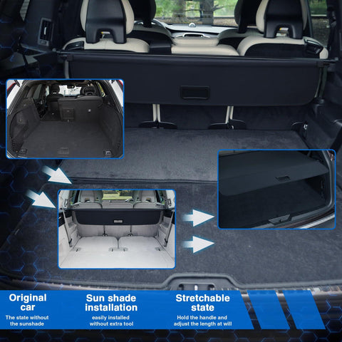 MotorFansClub Retractable SUV Cargo Shade Cover