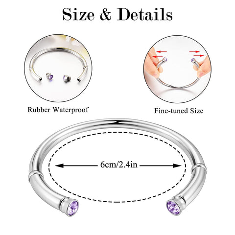 SOITIS Urn Bracelet for Ashes Stainless Steel Cremation Bracelet with Birthstone Memorial Jewelry Ashes Holder for Women