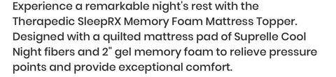Therapedic SleepRX Memory Foam Twin Mattress Topper
