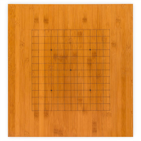 Yellow Mountain Imports Bamboo 0.8-Inch Etched Reversible 19x19/13x13 Go Game Set Board with Double Convex Korean Hardened Glass Paduk Go Stones and Bamboo Bowls - Classic Strategy Board Game
